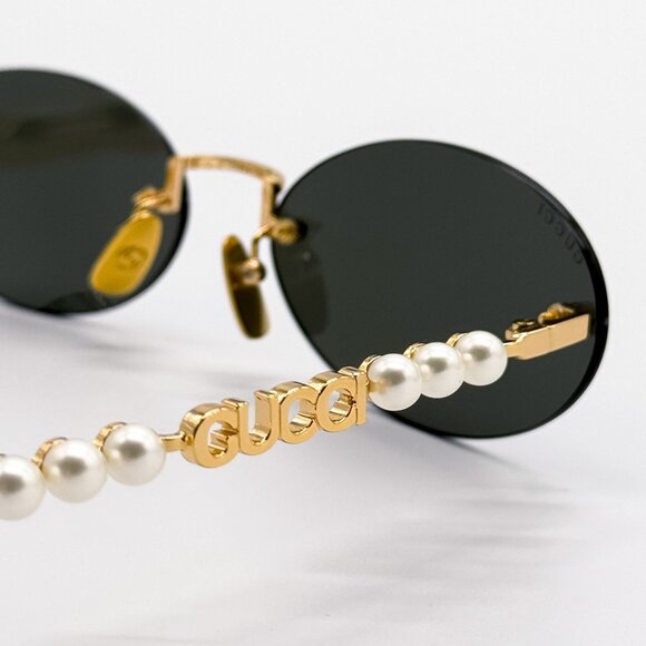 NEW GUCCI SUNGLASSES GOLD WOMEN OVAL EYEWEAR GUCCI GG1922S 001 main image 9